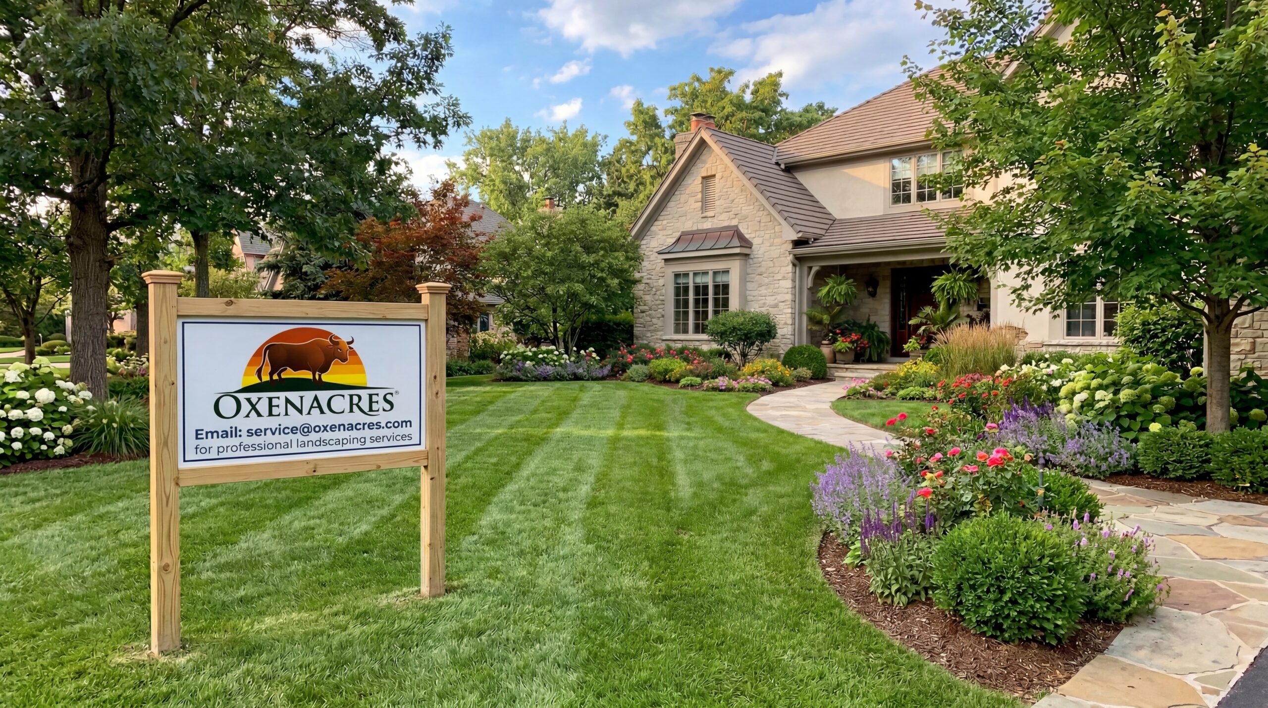 Oxen Acres landscaping team at work in Northern Virginia