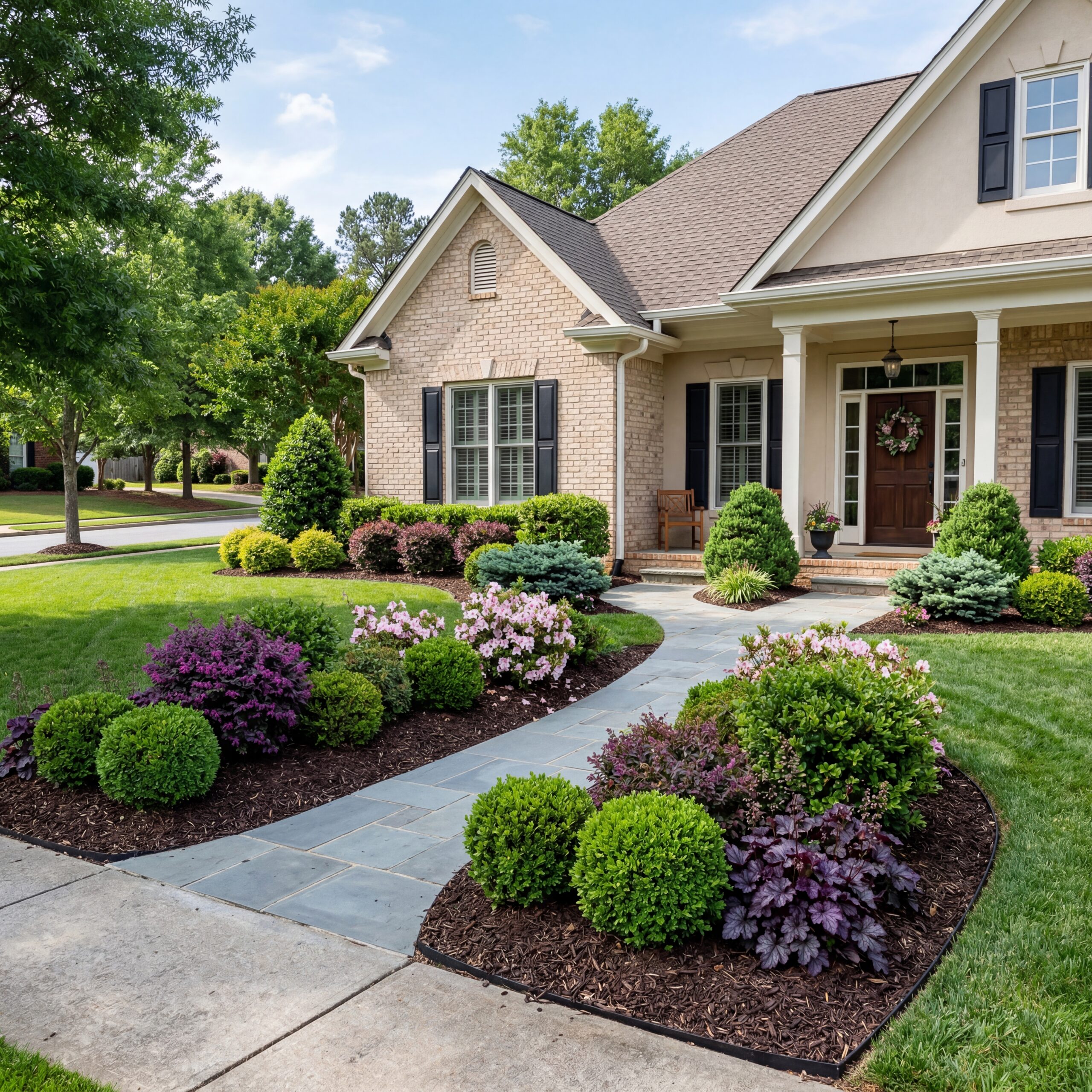 Seasonal landscaping enhancements and shrub pruning